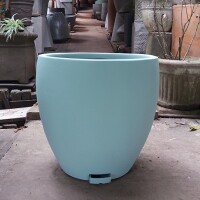 VASO DE FIBRA DE VIDRO EGG H60X60 COR GOMA DE HORTELÃ