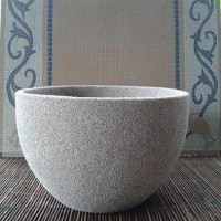 BACIA EGG H35x50 - QUARTZO  PALHA COM MARROM